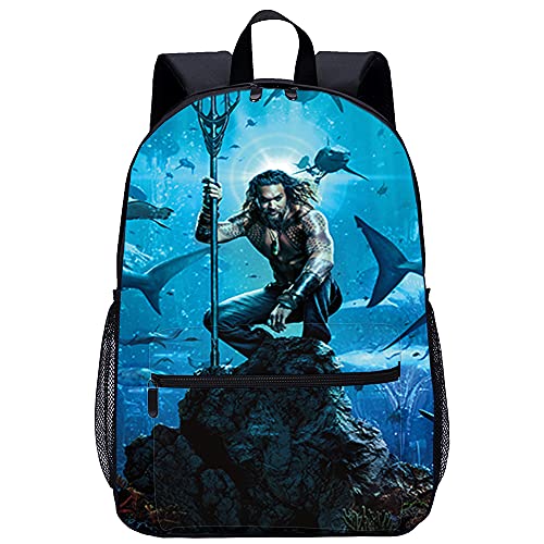 Mochila Infantil 3D mochila para niño Aquaman Adecuado para: estudiantes de primaria y secundaria, la mejor opción para viajes al aire libre Tamaño: 45x30x15 cm / 17 pulgadas Mochilas Escolares Infa