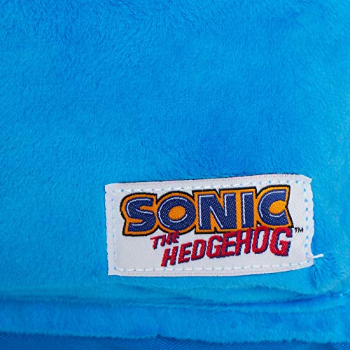 Mochila oficial de Sonic The Hedgehog 3D de felpa para niños y niñas, libro escolar, almuerzo, deportes, bolsa de viaje, Blue, Talla única, Mochila