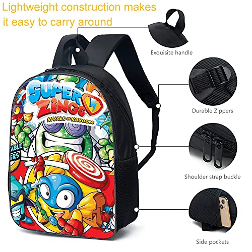 Mochila Superzings Mochila Escolar para niños Superzings Mochila Superzings Mochila de Anime de Dibujos Animados para niños Estudiantes de Primaria y Secundaria