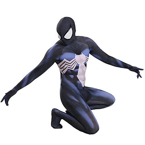 MODRYER Kids Spiderman Bodysuit Venom Mono Mascarilla Halloween Cosplay Disfraces Niños Performance Onesies Lycra Spandex Zentai 3D Impreso Tasas de Superhéroes,Blue-Woman/L 160~165cm