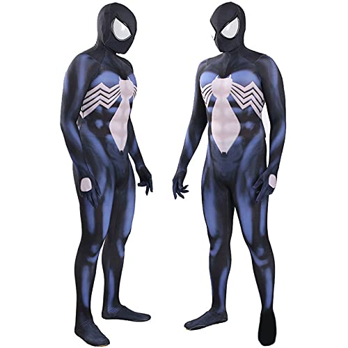 MODRYER Kids Spiderman Bodysuit Venom Mono Mascarilla Halloween Cosplay Disfraces Niños Performance Onesies Lycra Spandex Zentai 3D Impreso Tasas de Superhéroes,Blue-Woman/L 160~165cm