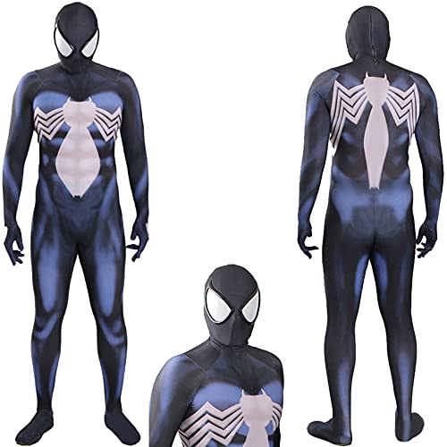 MODRYER Kids Spiderman Bodysuit Venom Mono Mascarilla Halloween Cosplay Disfraces Niños Performance Onesies Lycra Spandex Zentai 3D Impreso Tasas de Superhéroes,Blue-Woman/L 160~165cm