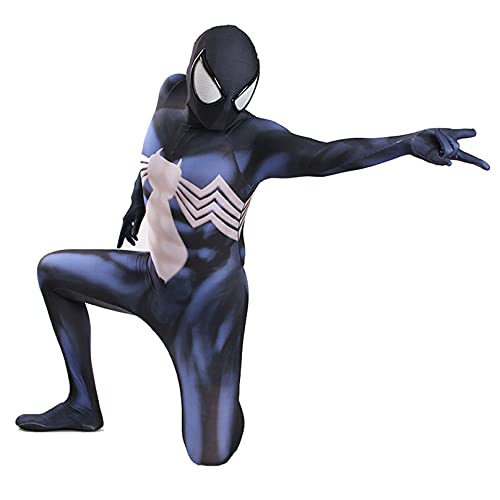 MODRYER Kids Spiderman Bodysuit Venom Mono Mascarilla Halloween Cosplay Disfraces Niños Performance Onesies Lycra Spandex Zentai 3D Impreso Tasas de Superhéroes,Blue-Woman/L 160~165cm