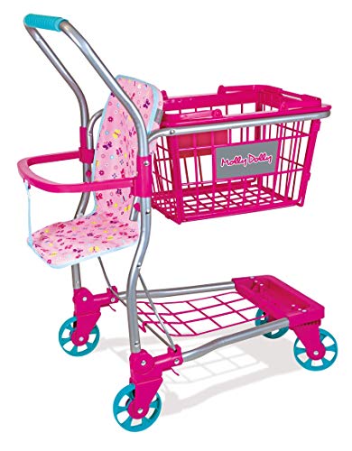 Molly Dolly - Carro de Juego y Cesta para niños 2 en 1 - Carro de Juego para niños de 3 años en adelante