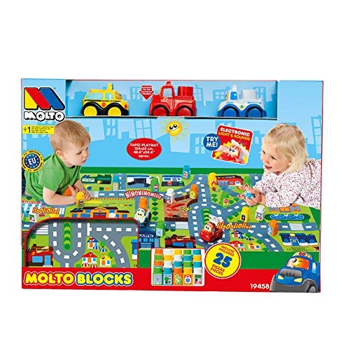 Molto Blocks Set + 3 Coches + Tapiz Grande