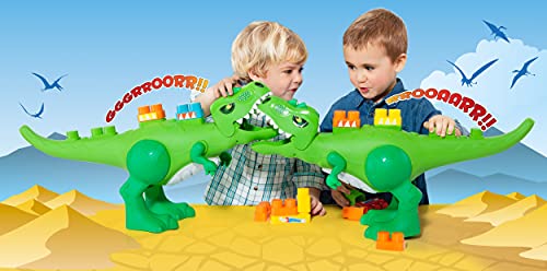 MOLTO Dino Bloques 30 pcs. Juego de Construcción, Tiranosaurio Rex, Juguete para niños a Partir de 1 año, Juego didáctico, articulado, Juego de Bloques