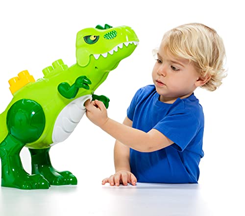 MOLTO Dino Bloques 30 pcs. Juego de Construcción, Tiranosaurio Rex, Juguete para niños a Partir de 1 año, Juego didáctico, articulado, Juego de Bloques