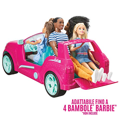 Mondo Motors - Mattel Barbie Cruiser - Coche de Crucero controlado por Radio para niños Barbie - SUV de Cuatro plazas - Detalles realistas - Color Rosa - 63647