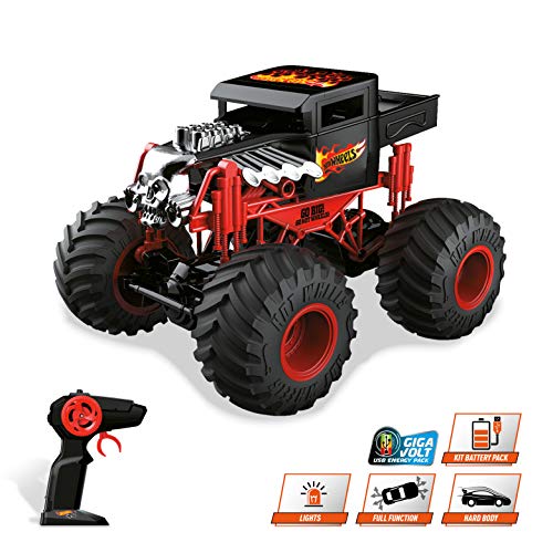 Mondo Radio Control Hot Wheels Monster Truck, Color Rojo/Negro (63648)