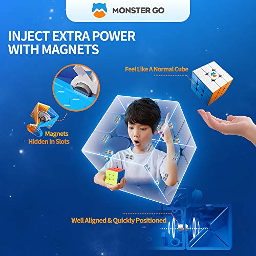 Monster Go Magnético 3x3 Speed ​​Cube, MG3 Learning Series Puzzle Toy para Niños Principiantes