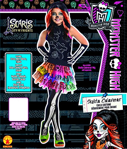 Monster High - Disfraz de Skelita Calaveras para niña, infantil 5-7 años (Rubie's 886700-M)