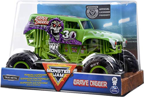 Monster Jam Camión Monstruo Oficial de Grave Digger, vehículo Fundido a presión, Escala 1:24