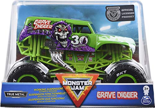 Monster Jam Camión Monstruo Oficial de Grave Digger, vehículo Fundido a presión, Escala 1:24