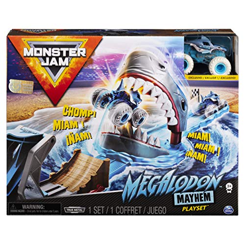 Monster Jam Juego Oficial de Megalodon Mayhem con Exclusivo camión Monstruo Fundido a Escala 1:64 Megalodon