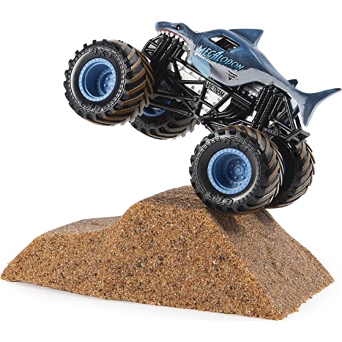 Monster Jam Starter Set, con 227 g de Monster Dirt y Auténtico camión de mermelada monstruo fundido a escala 1:64 (estilos varían), colores variados (Spin Master 6045198) , color/modelo surtido