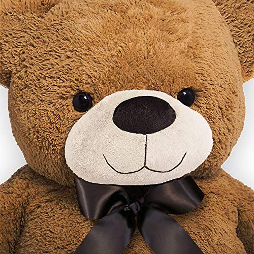 Monzana Osito de Peluche Teddy Marrón XL 150cm Dulce Oso de Felpa Extra Grande y Suave con Lazo