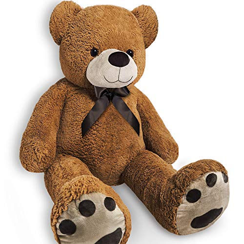 Monzana Osito de Peluche Teddy Marrón XL 150cm Dulce Oso de Felpa Extra Grande y Suave con Lazo