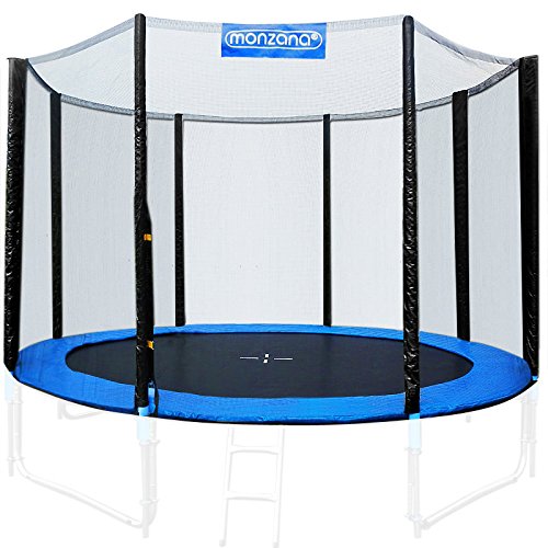 Monzana Red de Seguridad Ø244cm para Cama elástica trampolín Redondo Red con Cierre por Cremallera y Clips