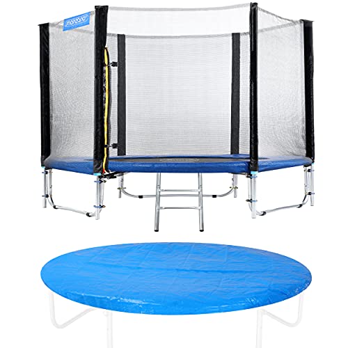 Monzana Trampolin Ø244cm Cama elástica Set Completo Puerta Escalera Red de Seguridad y Cubierta