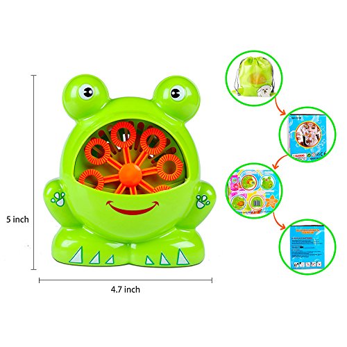 Morkka Portátil Máquina de Burbujas, Soplador de Pompas de Jabón Duradero, Divertida Forma de Frog Shape para Niños y Adultos Fácil de Usar para Navidad Fiestas Barbacoa Boda (Frog)