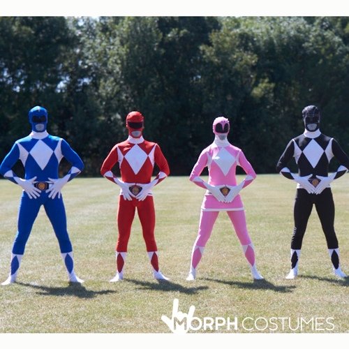 Morphsuits MLPRBKM - Disfraz de Power Rangers para Adultos, Talla M, Color Negro