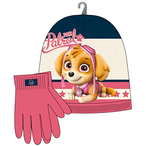 MovilCom® - Set de Regalo Skye Paw Patrol Manta Polar Cama Patrulla Canina Gorro Patrulla Canina Guantes Patrulla Canina Braga Cuello Patrulla Canina Caja Regalo Skye