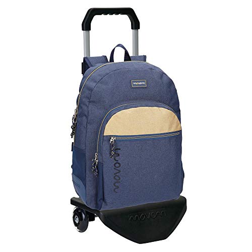 Movom Babylon Mochila Escolar con Carro Azul 33x44x13,5 cms Poliéster 19.6L