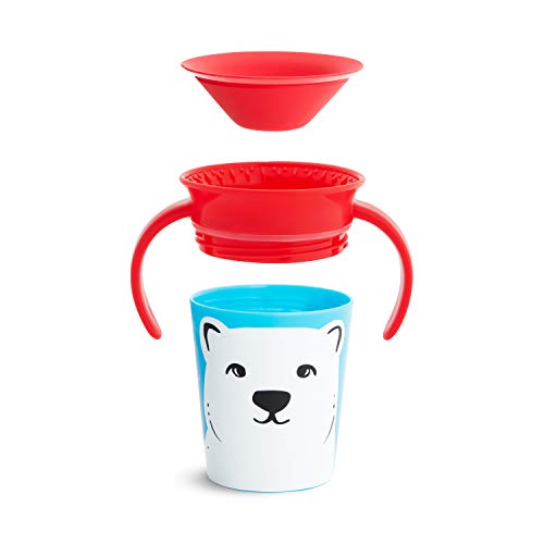 Munchkin Miracle 360 grados Wildlove Vaso de Entrenamiento con Asas, Set de 1, Oso Polar, 177 ml