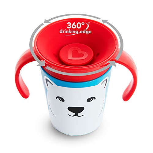 Munchkin Miracle 360 grados Wildlove Vaso de Entrenamiento con Asas, Set de 1, Oso Polar, 177 ml