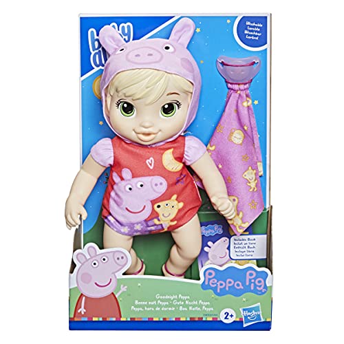 Muñeca de Peppa, Buenas Noches, de Baby Alive, Juguete de Peppa Pig, Primera muñeca bebé, Cuerpo blandito, para niños a Partir de 2 años, Rubia