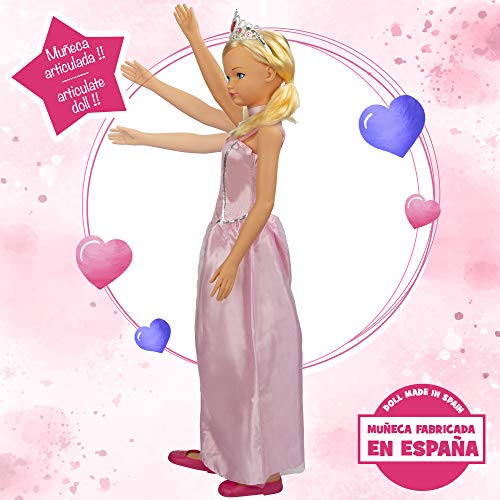 Muñeca grande 105 cm Princesa, Juguetes niños y niñas 3 años, Muñecas para peinar, Muñecas articuladas, Princesas de juguete, Zapatos niña princesa, Corona niña princesa