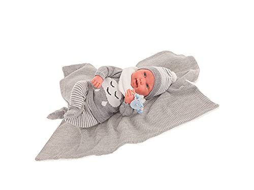 MUÑECAS ANTONIO JUAN S.L. Sweet Reborn PIPO toquilla Gris 40 cm