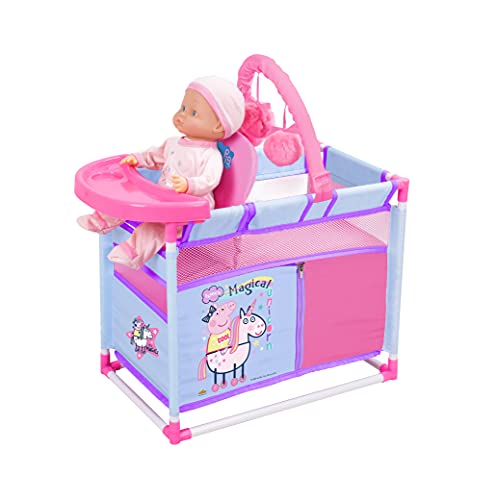 Muñecas Saica-5307 Cuna-Cambiador Peppa Pig, Multicolor, M (5307)