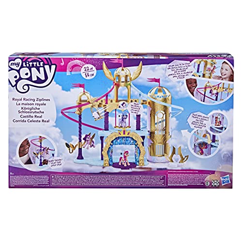 My Little Pony: A New Generation - Castillo Real - Castillo de 55,5 cm con 2 tirolinas - Figura de la Princesa Petals