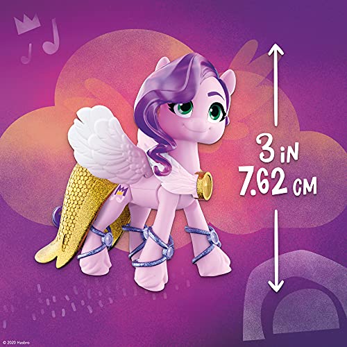 My Little Pony: A New Generation - Princesa Petals Aventura de Cristal - Poni Rosada de 7,5 cm con Accesorios Sorpresa, Pulsera de la Amistad