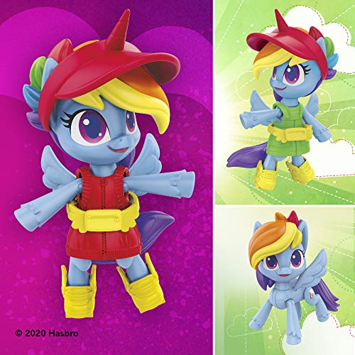 My little Pony F1758 Smashin' Fashion - Paquete de Mariposas Rainbow Dash – Figura articulada (7,5 cm) con Accesorios de Moda y Sorpresa, 9 Piezas