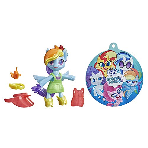 My little Pony F1758 Smashin' Fashion - Paquete de Mariposas Rainbow Dash – Figura articulada (7,5 cm) con Accesorios de Moda y Sorpresa, 9 Piezas