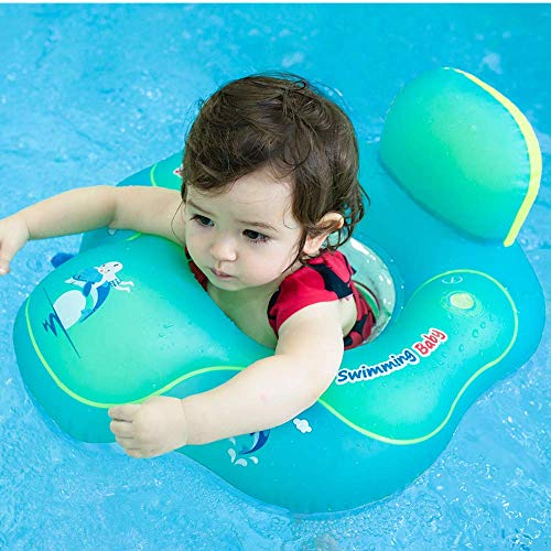 Myir JUN Flotador bebé con Asiento y Respaldo, Anillo de Natación para bebés de Piscina Flotador Inflable para Niños Flotador de Natación Nadar Anillo (Azul, S)