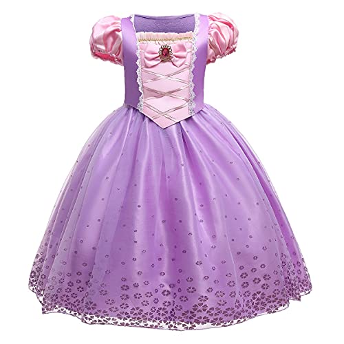 MYRISAM Vestidos de Princesa Sofia para Niñas Disfraz de Carnaval Rapunzel Traje de Halloween Navidad Cumpleaños Fiesta Ceremonia Aniversario Cosplay Vestir con Accesorios 2-3 años