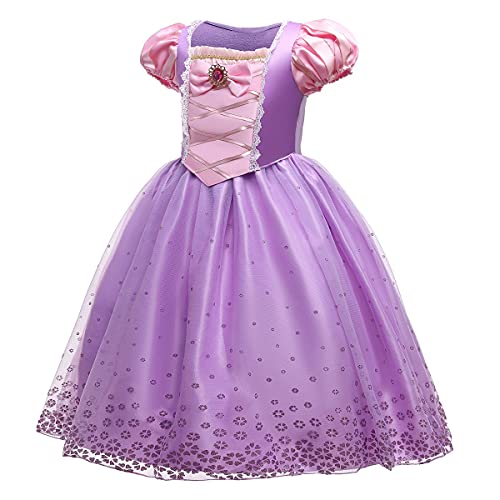 MYRISAM Vestidos de Princesa Sofia para Niñas Disfraz de Carnaval Rapunzel Traje de Halloween Navidad Cumpleaños Fiesta Ceremonia Aniversario Cosplay Vestir con Accesorios 2-3 años