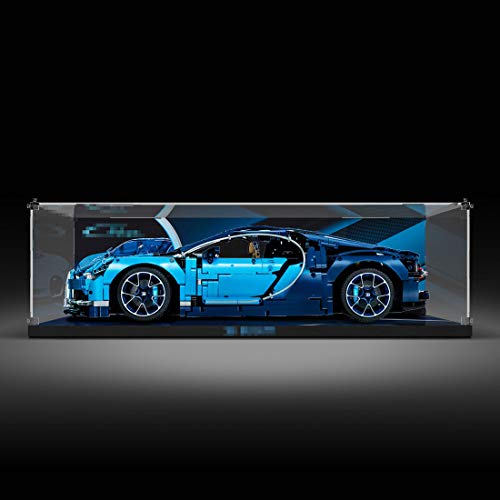 Mysta Vitrina acrílica transparente para Lego 42083 Bugatti Chiron con hebilla de cristal, versión de inyección de tinta, sin set Lego