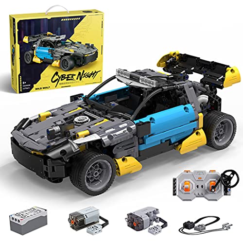 Myste CADA Technik - Coche todoterreno con motor y luces LED y mando a distancia, 4 x 4 todoterreno, juego de construcción de piezas 1176 bloques de sujeción compatibles con Lego Technic