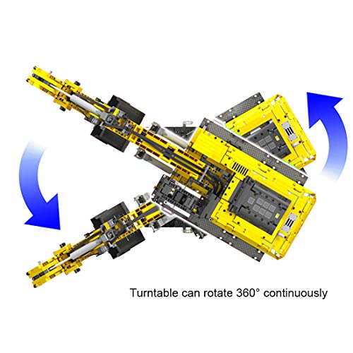 Myste Excavadora de orugas con 6 motores y 3 receptores, 2071 piezas 2,4 G RC excavadora de orugas RC, mando a distancia excavadoras bloques de construcción compatible con Lego