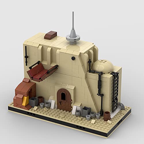 Myste MOC-56649 Custom - Bloques de construcción modulares 18 en 1 de la ciudad de Tatooine, construcción de maquetas, 9585 bloques de sujeción, modelo de arquitectura grande, compatible con casa Lego