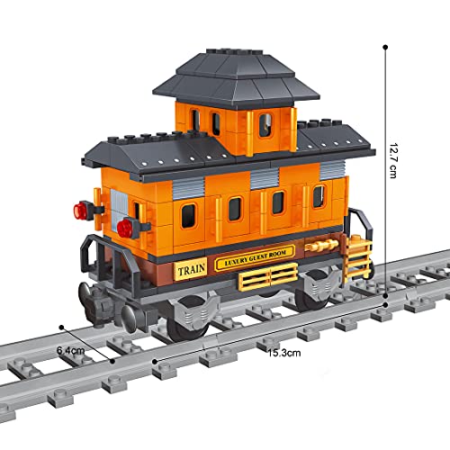 Myste Tren de ingeniería, 226 piezas de tren de mercancías, modelo con rieles, bloques de construcción para ciudad, juego de construcción compatible con tren Lego.