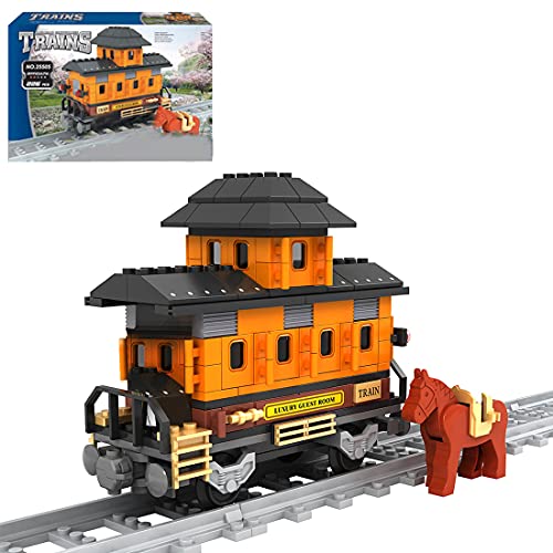 Myste Tren de ingeniería, 226 piezas de tren de mercancías, modelo con rieles, bloques de construcción para ciudad, juego de construcción compatible con tren Lego.