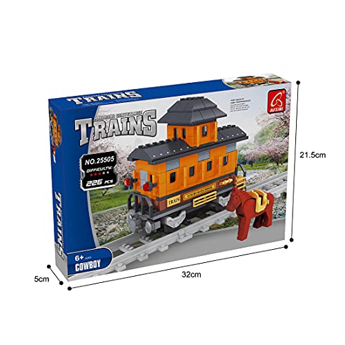 Myste Tren de ingeniería, 226 piezas de tren de mercancías, modelo con rieles, bloques de construcción para ciudad, juego de construcción compatible con tren Lego.