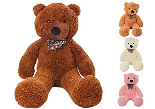 MyTeddyWorld - Oso de peluche grande, perfecto para cumpleaños, boda, día de San Valentín o Navidad, color marrón oscuro, 120 cm