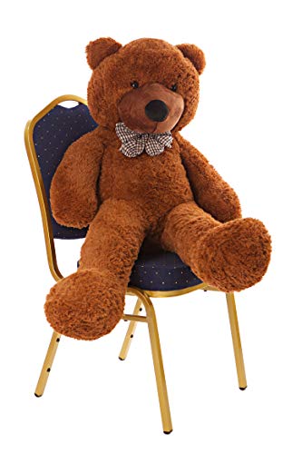 MyTeddyWorld - Oso de peluche grande, perfecto para cumpleaños, boda, día de San Valentín o Navidad, color marrón oscuro, 120 cm