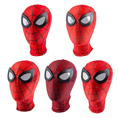 MYYLY Máscaras De Spiderman 3D Vengadores Spider Man Disfraces De Cosplay Lycra Mascarilla Lentes De Superhéroe Regalo Trajes De Fiesta De Cumpleaños Mascarada Onesies,F-Adult~One Size